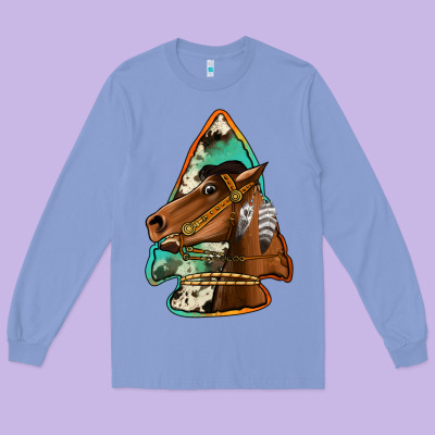 Horse Arrowhead Long Sleeve Tee Designed By Jasminsmagicworld