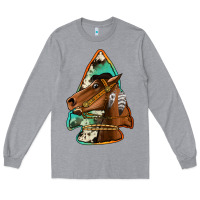 Heather Grey horse arrowhead Long Sleeve Tee - Jasminsmagicworld