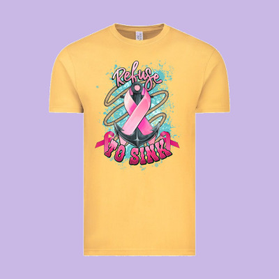 Refuse To Sink Cancer Anchor Vintage Tee Designed By Nancycooperartshop