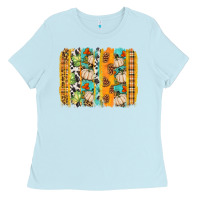 Baby Blue fall brushstroke Ladies Tee - BundleAndBundleShop