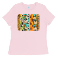 Bubblegum Pink fall brushstroke Ladies Tee - BundleAndBundleShop