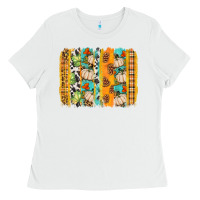 White fall brushstroke Ladies Tee - BundleAndBundleShop