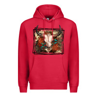 Cardinal Western Bull Skull Premium Hoodie - FaDigitalArtStudio