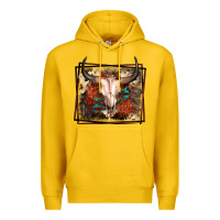 Lemon Western Bull Skull Premium Hoodie - FaDigitalArtStudio