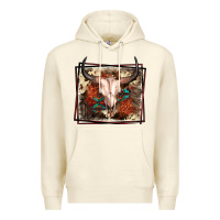Sandshell Western Bull Skull Premium Hoodie - FaDigitalArtStudio