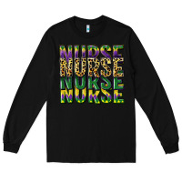 Black nurse mardi gras Long Sleeve Tee - CowGirlArtShop