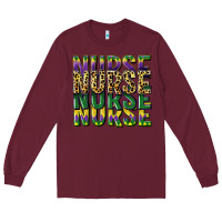 Burgundy nurse mardi gras Long Sleeve Tee - CowGirlArtShop