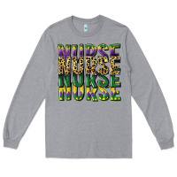 Heather Grey nurse mardi gras Long Sleeve Tee - CowGirlArtShop