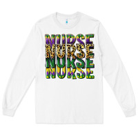 White nurse mardi gras Long Sleeve Tee - CowGirlArtShop