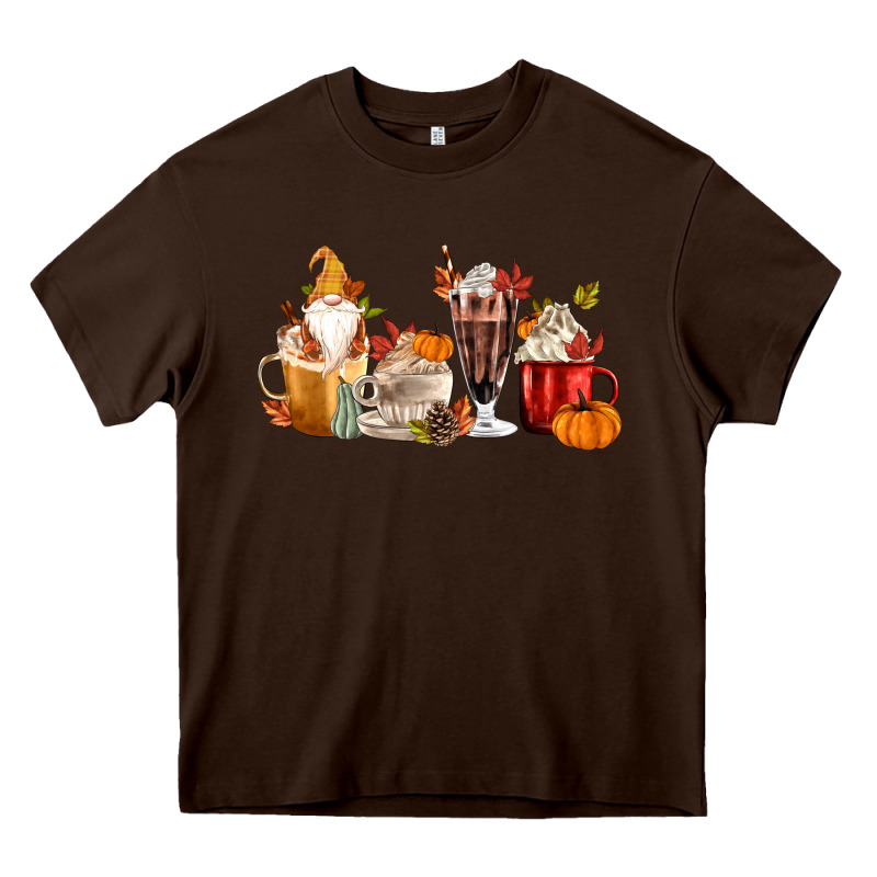 Fall Gnome Coffee Cups Heavy Core Tee by MaliasSmallBusiness | Teevron
