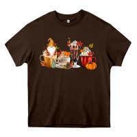 Chocolate Brown Fall Gnome Coffee Cups Heavy Core Tee - MaliasSmallBusiness