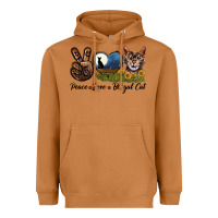 Meerkat Peace Love Bengal Cat Head Heavyweight Hoodie - LillyAllenDesigns