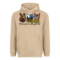 Mushroom Peace Love Bengal Cat Head Heavyweight Hoodie - LillyAllenDesigns