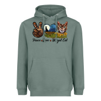 Sage Peace Love Bengal Cat Head Heavyweight Hoodie - LillyAllenDesigns