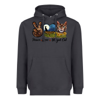 Smoke Peace Love Bengal Cat Head Heavyweight Hoodie - LillyAllenDesigns