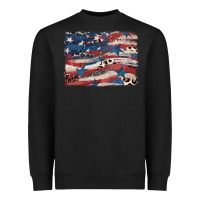 Black Leopard glitter American flag Heavyweight Sweatshirt - FaDigitalArtStudio