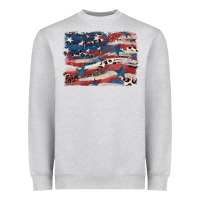 Heather Grey Leopard glitter American flag Heavyweight Sweatshirt - FaDigitalArtStudio