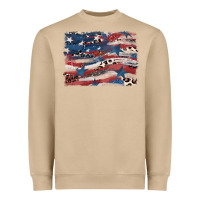 Mushroom Leopard glitter American flag Heavyweight Sweatshirt - FaDigitalArtStudio