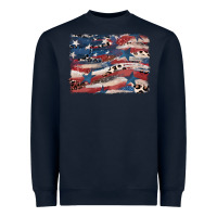 Navy Leopard glitter American flag Heavyweight Sweatshirt - FaDigitalArtStudio