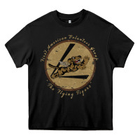 Black flying tigers squadron wwii leather patch design Heavy Core Tee - tuanDangUi