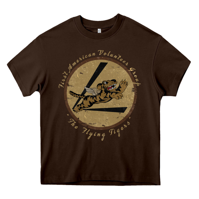 Flying Tigers Squadron Wwii Leather Patch Design Heavy Core Tee by tuanDangUi | Teevron