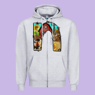 Farm Life Alphabet Lowercase Letters N Zipper Hoodie Designed By Bundleandbundleshop
