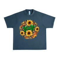 Midnight Navy leopard cactus sunflower Urban Heavy Tee - JahusDesignShop