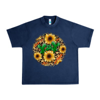 Navy leopard cactus sunflower Urban Heavy Tee - JahusDesignShop
