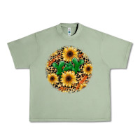Oil Green leopard cactus sunflower Urban Heavy Tee - JahusDesignShop