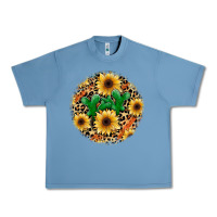 Pebble Blue leopard cactus sunflower Urban Heavy Tee - JahusDesignShop