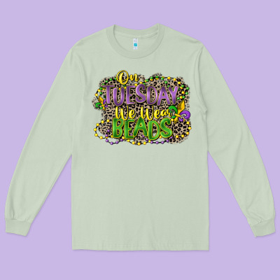 On Tuesday We Wear Beads Long Sleeve Tee Designed By Cowgirlartshop