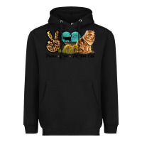 Black Peace Love Persian Cat Heavyweight Hoodie - LillyAllenDesigns