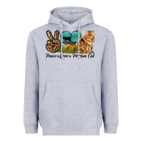 Heather Grey Peace Love Persian Cat Heavyweight Hoodie - LillyAllenDesigns