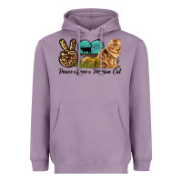 Lavender Peace Love Persian Cat Heavyweight Hoodie - LillyAllenDesigns