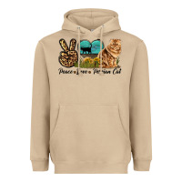 Mushroom Peace Love Persian Cat Heavyweight Hoodie - LillyAllenDesigns
