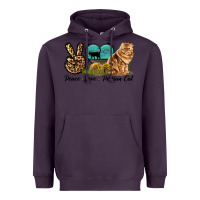 Plum Peace Love Persian Cat Heavyweight Hoodie - LillyAllenDesigns