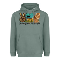 Sage Peace Love Persian Cat Heavyweight Hoodie - LillyAllenDesigns