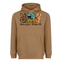 Toasted Coconut Peace Love Persian Cat Heavyweight Hoodie - LillyAllenDesigns