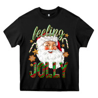 Black Feeling Jolly with Santa Heavy Core Tee - NancyCooperArtShop