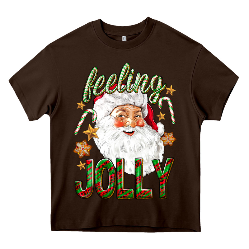 Feeling Jolly With Santa Heavy Core Tee by NancyCooperArtShop | Teevron