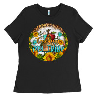 Black teaching my tribe round earring Ladies Tee - BundleAndBundleShop