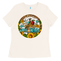 Bone teaching my tribe round earring Ladies Tee - BundleAndBundleShop