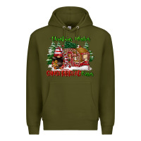 Army Green christmas wishes gingerbread kisses Premium Hoodie - FaDigitalArtStudio