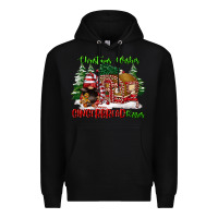 Black christmas wishes gingerbread kisses Premium Hoodie - FaDigitalArtStudio