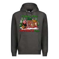 Charcoal Heather christmas wishes gingerbread kisses Premium Hoodie - FaDigitalArtStudio