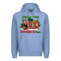 Colony Blue christmas wishes gingerbread kisses Premium Hoodie - FaDigitalArtStudio