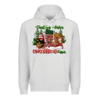 Dove Grey christmas wishes gingerbread kisses Premium Hoodie - FaDigitalArtStudio