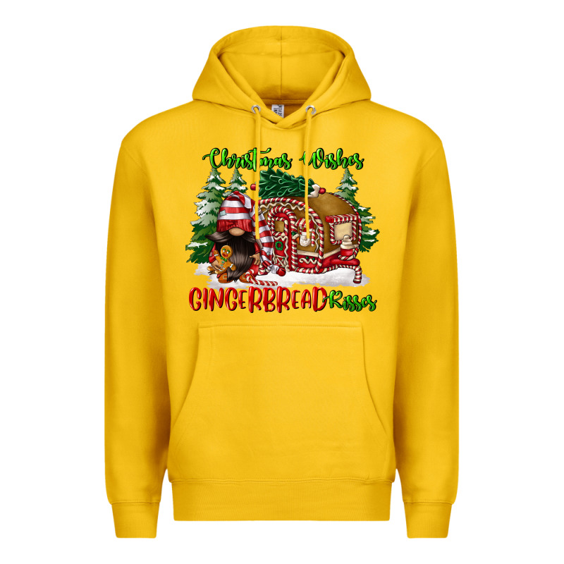 Christmas Wishes Gingerbread Kisses Premium Hoodie by FaDigitalArtStudio | Teevron
