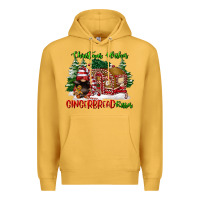Mustard christmas wishes gingerbread kisses Premium Hoodie - FaDigitalArtStudio