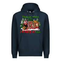 Navy christmas wishes gingerbread kisses Premium Hoodie - FaDigitalArtStudio